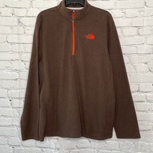 North Face brown half zip pullover